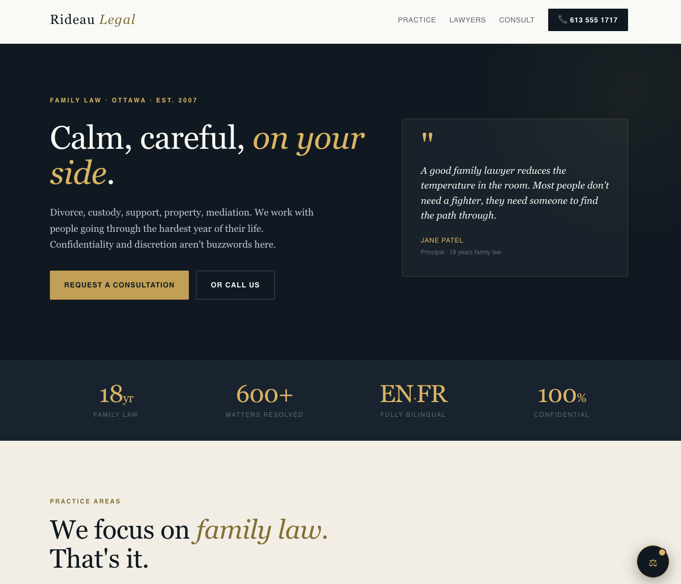 Rideau Legal site preview